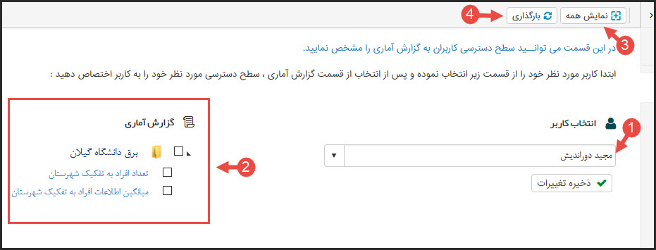 دسترسی کاربرران